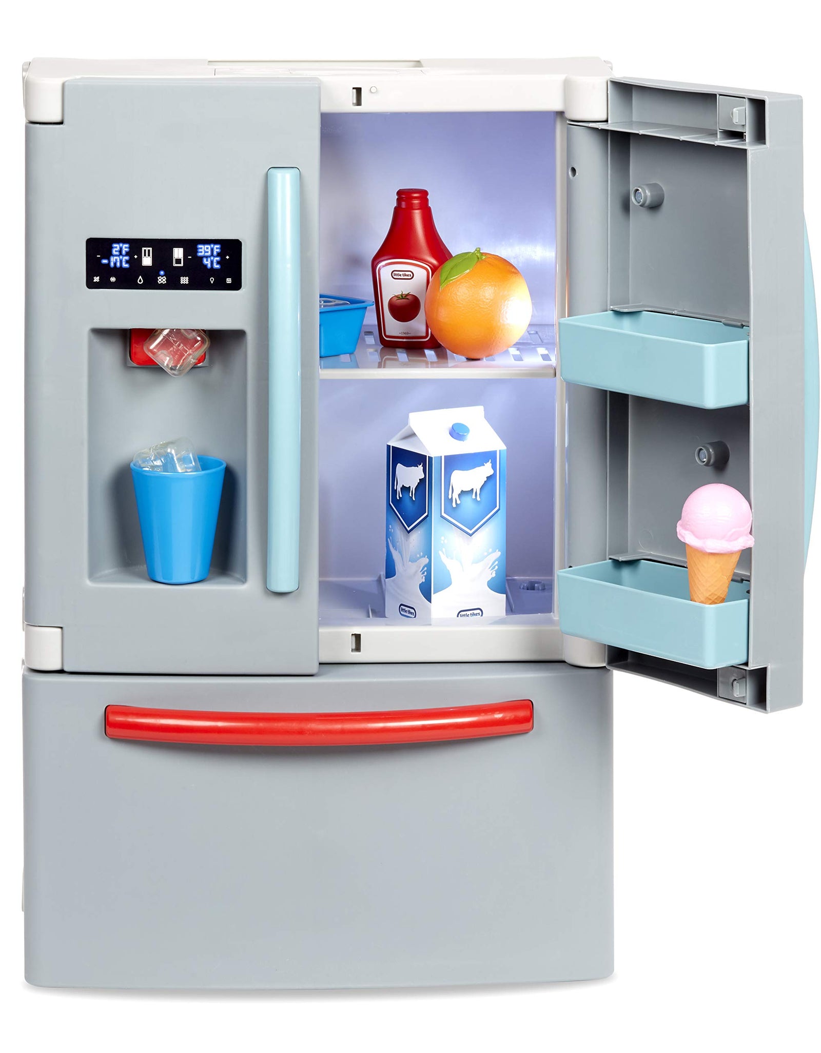 Little Tikes First Fridge Refrigerator with Ice Dispenser Pretend Play Appliance for Kids, Play Kitchen Set with Kitchen Playset Accessories Unique Toy Multi-Color