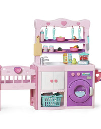 You & Me Complete Care Center Baby Doll Kitchen and Crib Playset with Appliances and Accessories, for Ages 3-6
