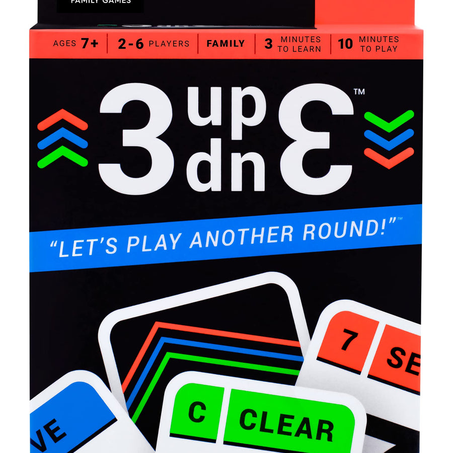 3UP 3DOWN Card Game for Families, Kids, Teens, Adults, 2-6 Players per Deck, Stocking Stuffer