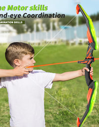 TMEI Bow and Arrow Set for Kids - Archery Toy Set - LED Light Up with 10 Suction Cup Arrows, Target & Quiver, Indoor and Outdoor Toys for Children Boys Girls
