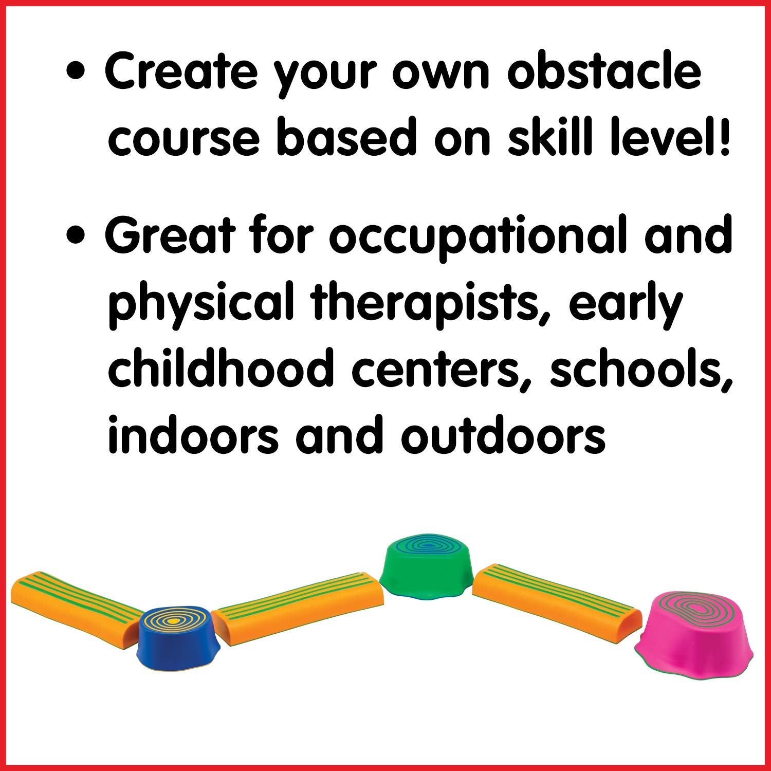 edxeducation Step-a-Trail - 6 Piece Obstacle Course for Kids - Indoor and Outdoor - Build Coordination and Confidence - Physical and Imaginative Play