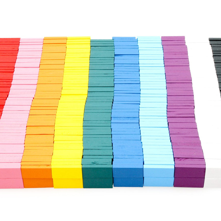 Lewo 1000 PCS Dominoes Set for Kids Wooden Building Blocks Bulk Dominoes Racing Tile Games with Extra 11 Add-on Blocks and Storage Bag