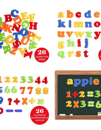 JCREN Magnetic Letters Magnets Alphabet and Numbers Toy ABC 123 Fridge Plastic Toy Set Educational Magnetic Preschool Learning Spelling Counting Uppercase Lowercase Math Symbols for Kids 3 4 5 Years
