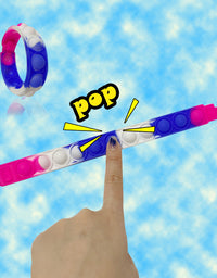 SUYESEN 28 Pcs Fidget Bracelet Stress Relief Wristband Fidget Toys Push Pop Bubble Sensory Fidget Hand Finger
