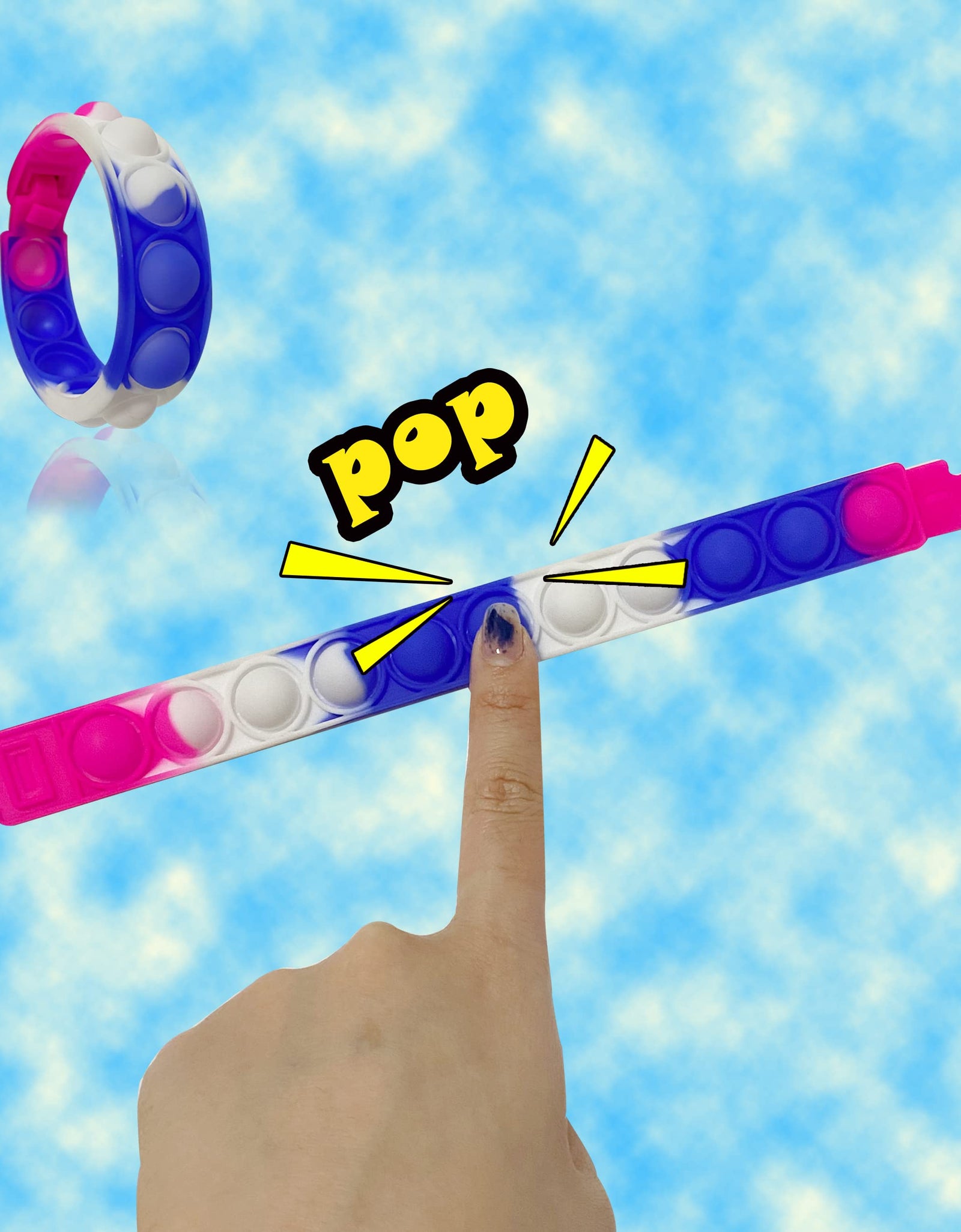 SUYESEN 28 Pcs Fidget Bracelet Stress Relief Wristband Fidget Toys Push Pop Bubble Sensory Fidget Hand Finger