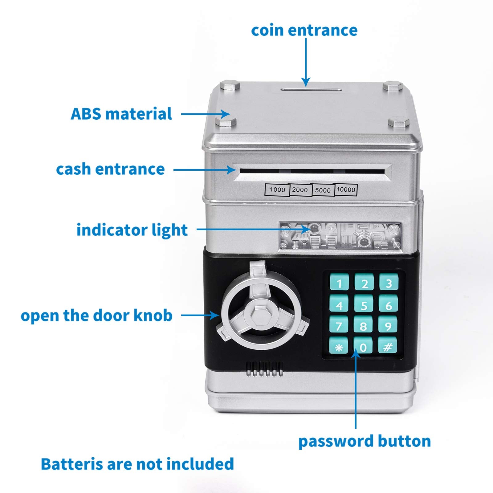 Refasy Piggy Bank Cash Coin Can ATM Bank Electronic Coin Money Bank for Kids-Hot Gift