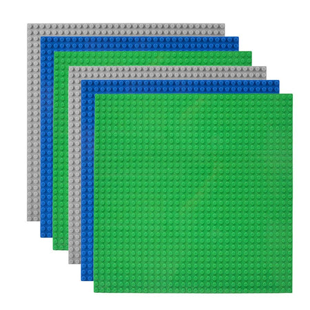 Lekebaby Classic Baseplates Building Base Plates for Building Bricks 100% Compatible with Major Brands-Baseplates 10" x 10", Pack of 6