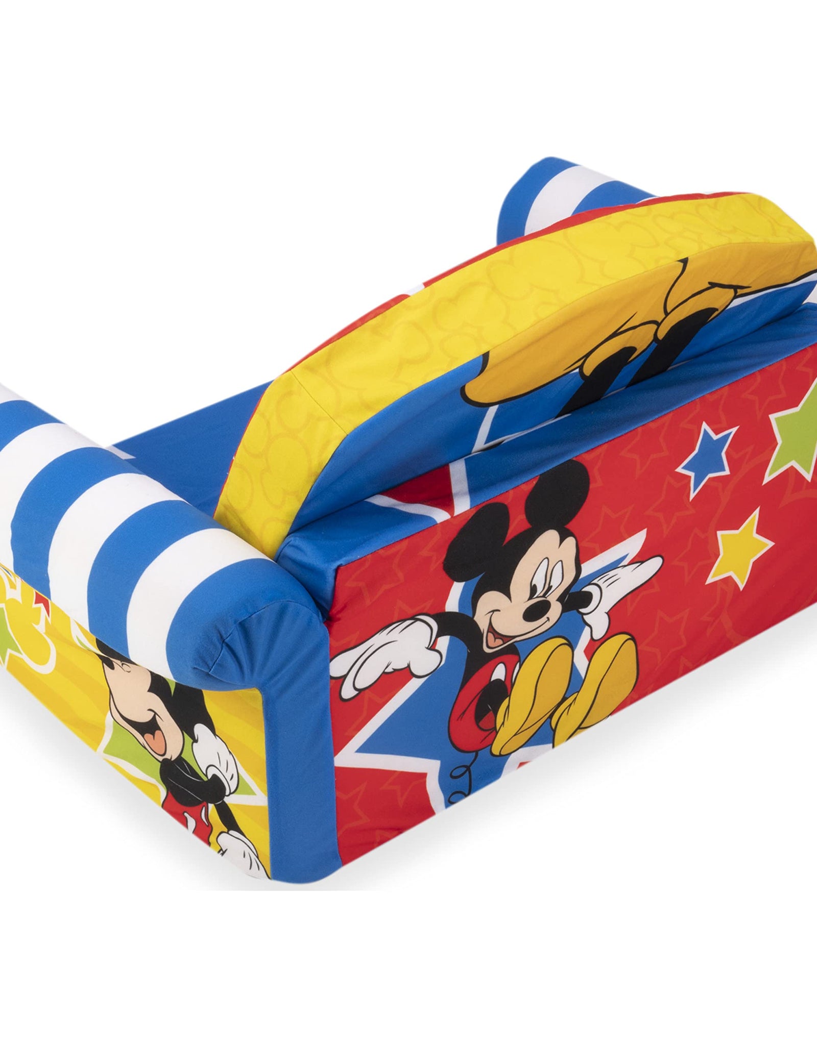 Marshmallow Furniture, Children's 2-in-1 Flip Open Foam Compressed Sofa, Disney’s Mickey Mouse