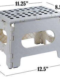 Folding Step Stool - The Lightweight Step Stool is Sturdy Enough to Support Adults and Safe Enough for Kids. Opens Easy with One Flip. Great for Kitchen, Bathroom, Bedroom, Kids or Adults.
