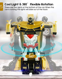 Remote Control Car Transforming Robot, BIFYTON Transform Car Robot with One Button Transformation and 360 Degree Rotating Drifting, RC Cars Robot Toys for Kids Boys and Girls
