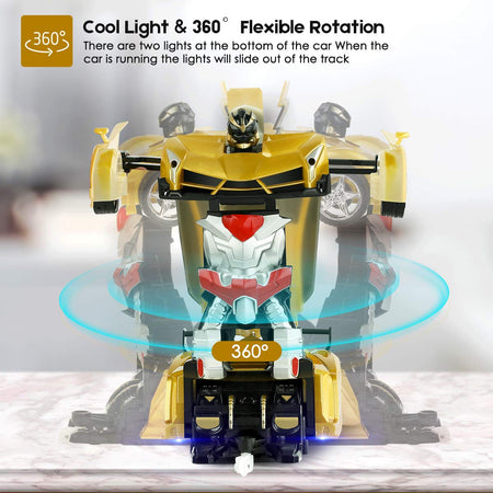 Remote Control Car Transforming Robot, BIFYTON Transform Car Robot with One Button Transformation and 360 Degree Rotating Drifting, RC Cars Robot Toys for Kids Boys and Girls