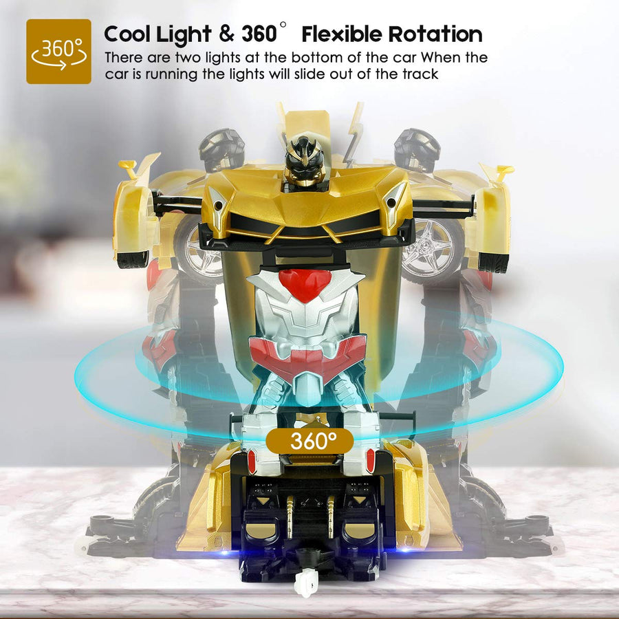 Remote Control Car Transforming Robot, BIFYTON Transform Car Robot with One Button Transformation and 360 Degree Rotating Drifting, RC Cars Robot Toys for Kids Boys and Girls