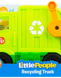 Fisher-Price Little People Recycling Truck, push-along musical toy with figure for toddlers and preschool kids ages 1 to 5 years
