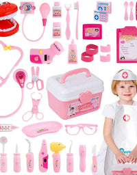 Gifts2U Toy Doctor Kit, 37 Piece Kids Pretend Play Toys Dentist Medical Role Play Educational Toy Doctor Playset for Girls Ages 3-6
