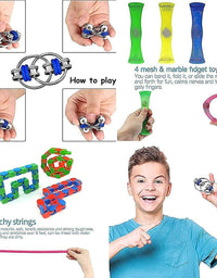 RURING 30pcs Fidget Toys Sensory Fidget Toys Set Fidget Toys Set Tangle Fidget Toys Anti-Anxiety Tools and Special Toys Fidget Toys Relieves Stress Squeeze Toy for Birthday Party Rainbow Colors
