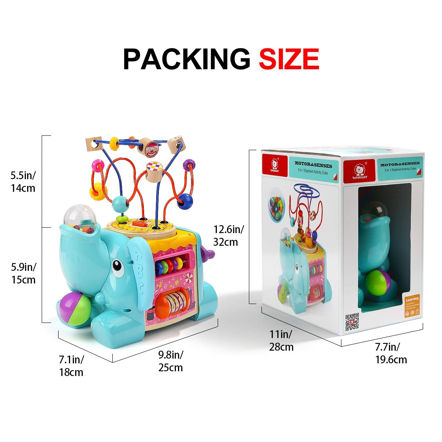 TOP BRIGHT Activity Cube Toys - Baby Toys with Bead Maze for Toddlers 1 2 Year Old Boy and Girl Gifts