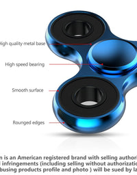 ATESSON Fidget Spinner Toy Ultra Durable Stainless Steel Bearing High Speed 2-5 Min Spins Precision Brass Material Hand spinner EDC ADHD Focus Anxiety Stress Relief Boredom Killing Time Toys
