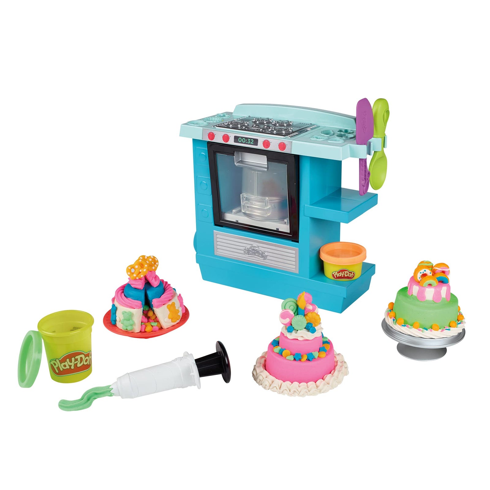 Play-Doh Kitchen Creations Rising Cake Oven Bakery Playset for Kids 3 Years and Up with 5 Modeling Compound Colors, Non-Toxic