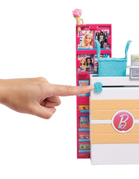 Barbie Doll, Blonde, and Grocery Store with Rolling Cart and Working Belt
