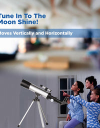 Surefect Nasa Lunar Telescope for Kids Capable of 90x Magnification, Includes 2 Eyepieces - Portable & Easy To Use Lightweight Portable Telescope
