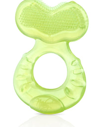 Nuby Silicone Teethe-eez Teether with Bristles, Includes Hygienic Case, Pink
