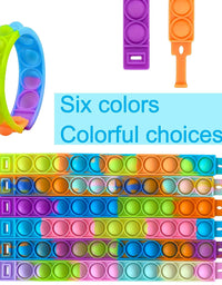12PCS Push Pop Fidget Toy Fidget Bracelet, Durable and Adjustable, Multicolor Stress Relief Finger Press Bracelet for Kids and Adults ADHD ADD Autism (Option 1)
