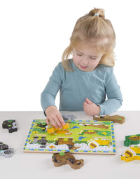 Melissa & Doug Wooden Chunky Puzzles Set - Farm and Pets
