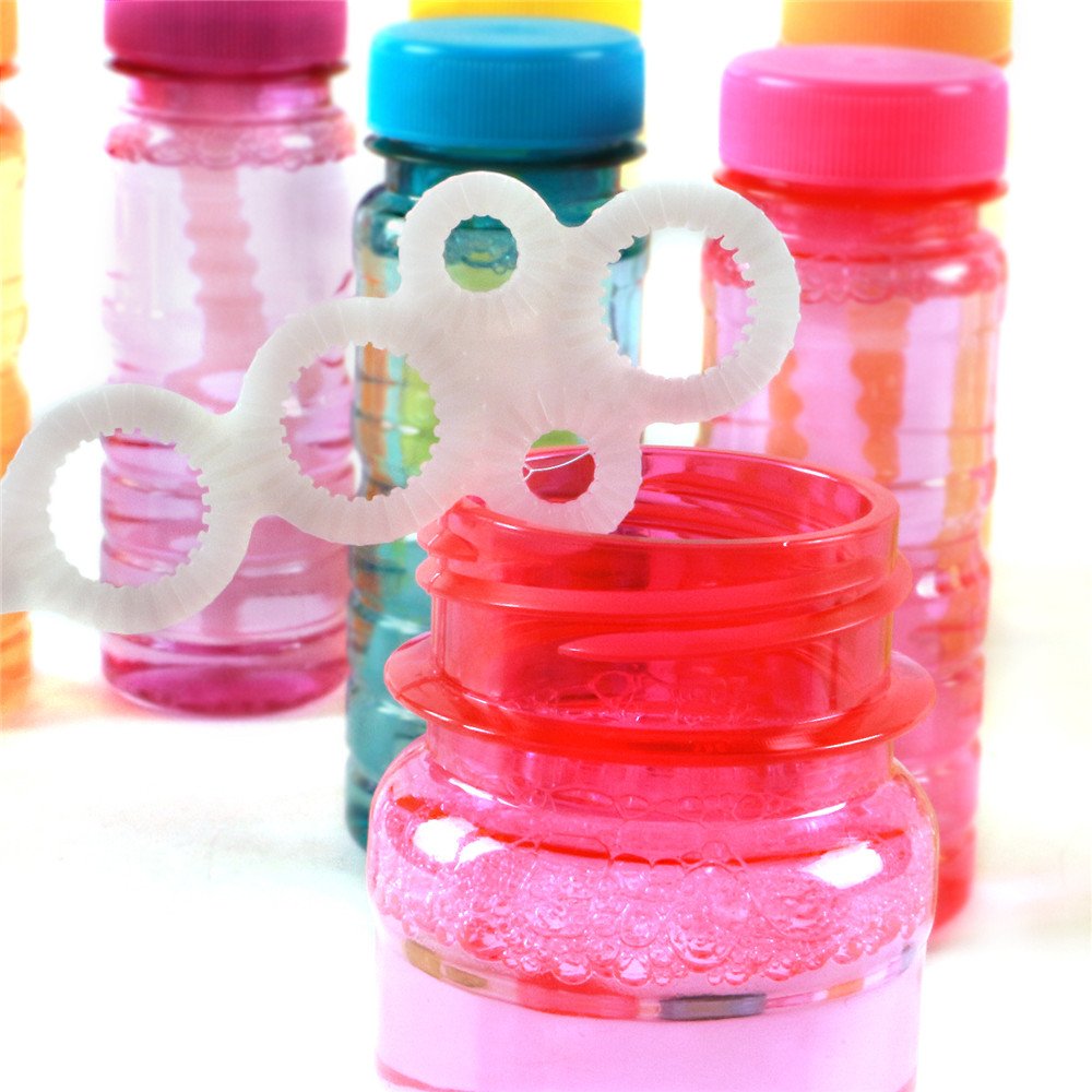 Big Bubble Bottle 12 Pack - 4oz Blow Bubbles Solution Novelty Summer Toy - Activity Party Favor Assorted Colors Set