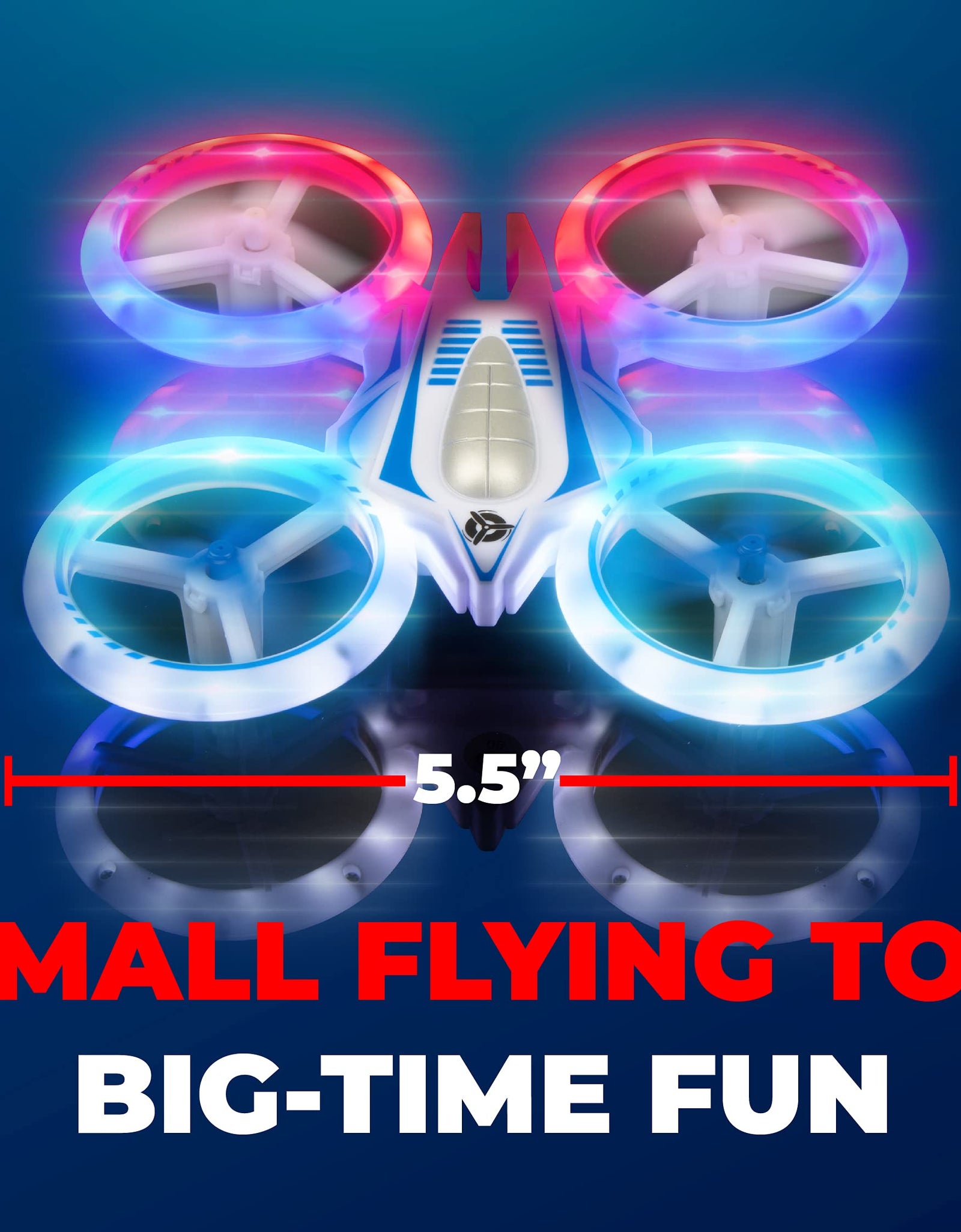 Force1 UFO 4000 Mini Drone for Kids - LED Remote Control Drone, Small RC Quadcopter for Beginners with LEDs, 4-Channel Remote Control, 2 Speeds, and 2 Drone Batteries