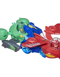 PJ Masks 3-in-1 Combiner Jet Preschool Toy, Toy Set with 3 Connecting Cars and 3 Action Figures for Kids Ages 3 and Up
