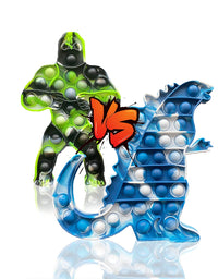QDASZZ 2Pcs Big Size Godzilla vs King Kong Push Pop Fidget Toys,Autism Special Needs Stress Reliever - Great for The Old and The Young (C-03)
