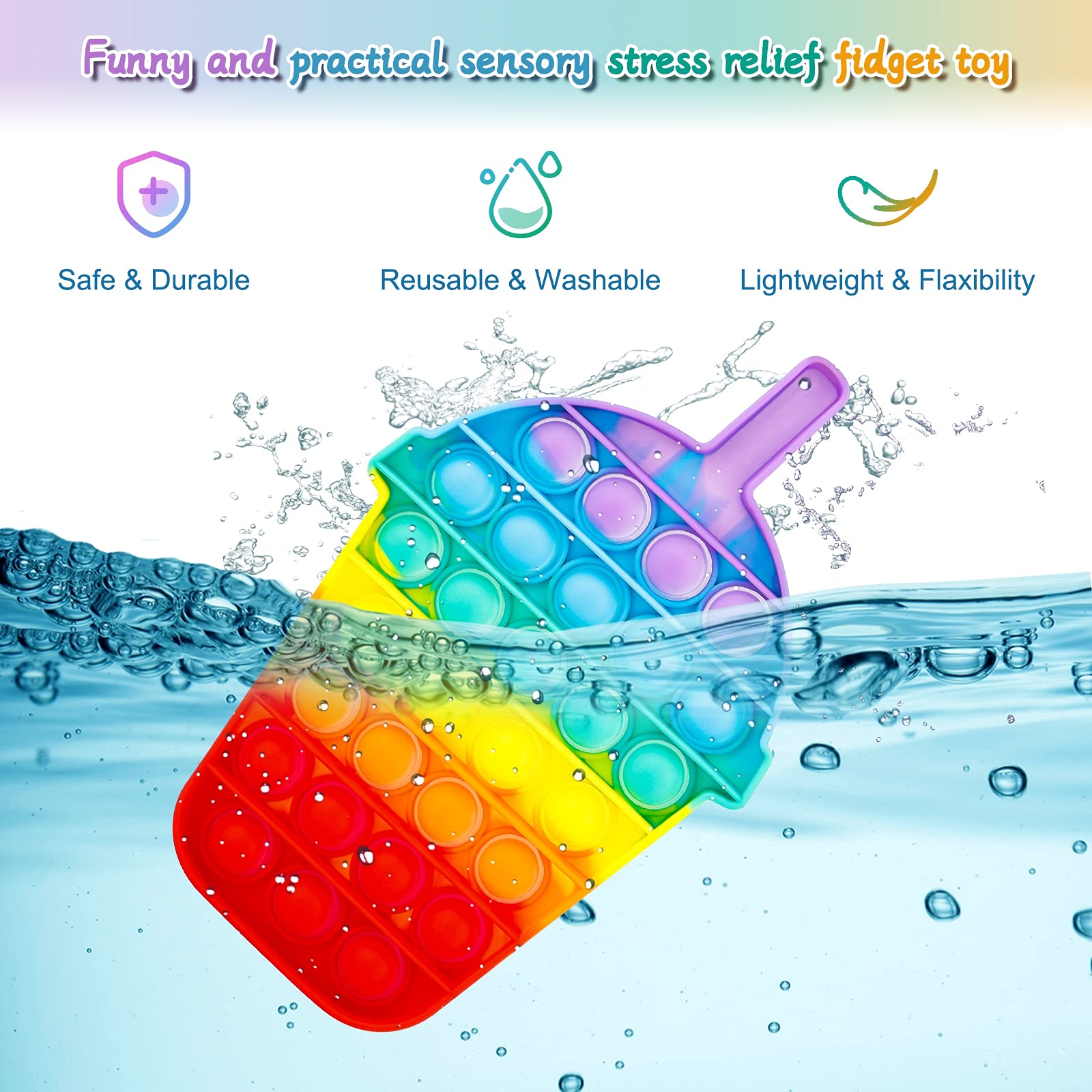 iTechjoy Fidget Toys Set, Bubble Popping Push Popper Sensory Fidget Toys, Pop On Its Stress Relief Toy Popits for Autism,ADD,ADHD, Educational Game Toy for Kids Adults,Hamburger&Fries&Coke Cup Shapes