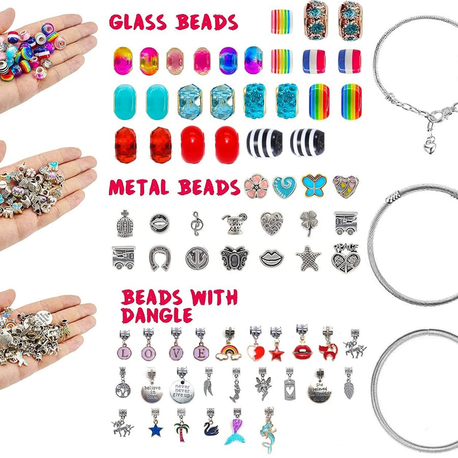 Bracelet Making Craft Kit for Girls,Jewelry Making Supplies Beads Charms Bracelets for DIY Craft Gifts Toys for Teen Girls Age 4 5 6 7 8 9 10 12
