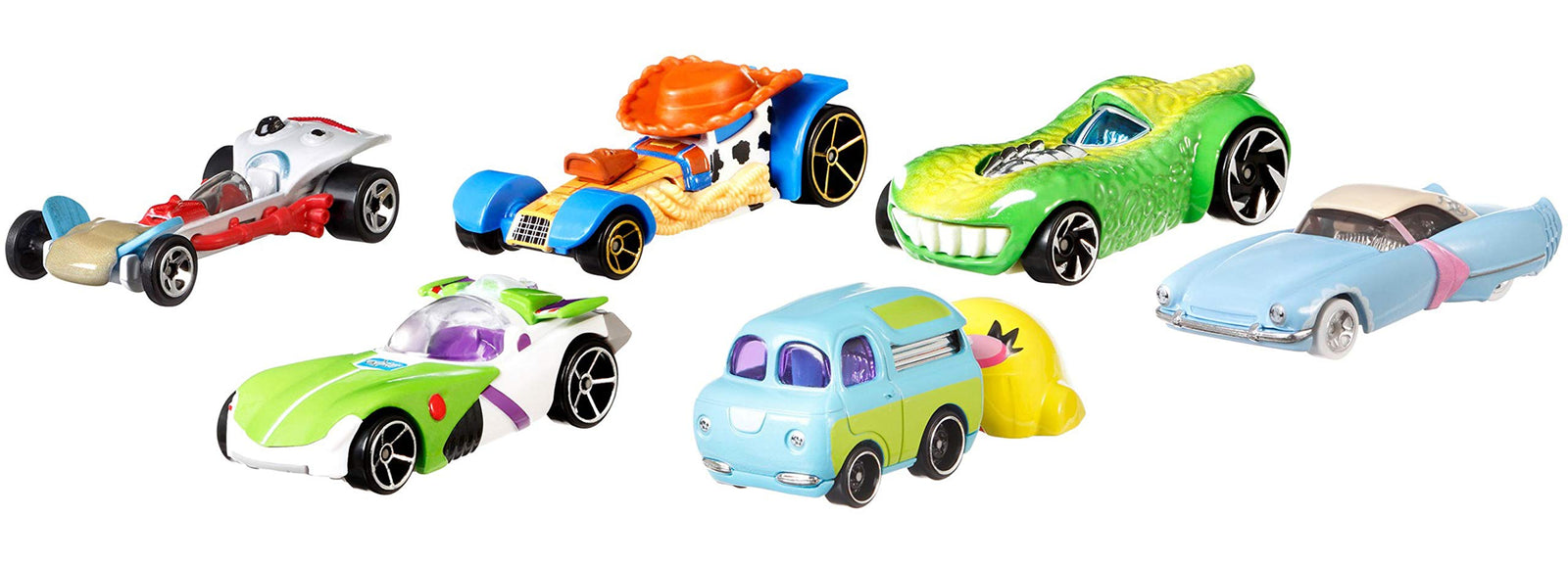 Disney and Pixar Toy Story 4 Character Cars by Hot Wheels 1:64 Scale Woody, Buzz Lightyear, Bo Peep, Forky, Ducky and Bunny, and Rex Ages 3 And Up [Amazon Exclusive]