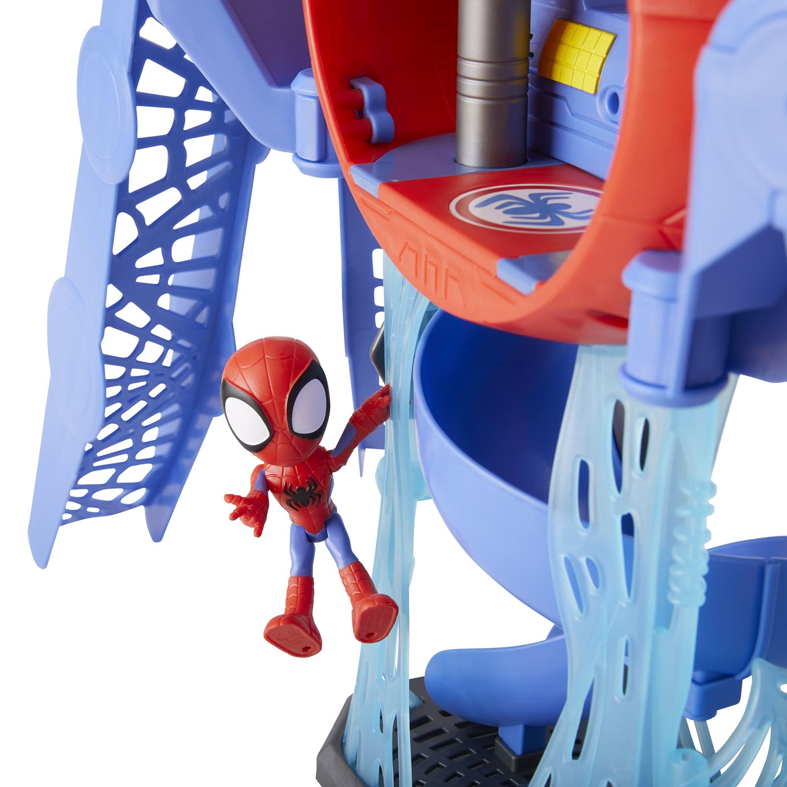 Marvel Spidey and His Amazing Friends Web-Quarters Playset with Lights and Sounds, Includes Spidey Figure and Vehicle, for Kids Ages 3 and Up