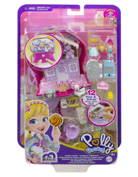 Polly Pocket Candy Cutie Gumball Compact, Gumball Theme with Micro Polly & Margot Dolls, 5 Reveals & 13 Related Accessories, Pop & Swap Feature, Great Gift for Ages 4 Years Old & Up

