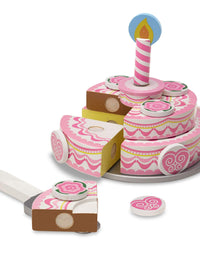 Melissa & Doug Triple-Layer Party Cake Wooden Play Food Set
