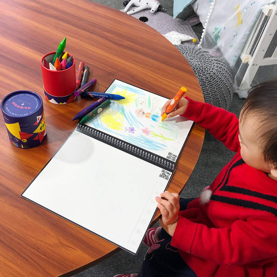 Jumbo Crayons for Toddlers, 16 Colors Non Toxic Crayons, Easy to Hold Large Crayons for Kids, Safe for Babies and Children Flower Monaco