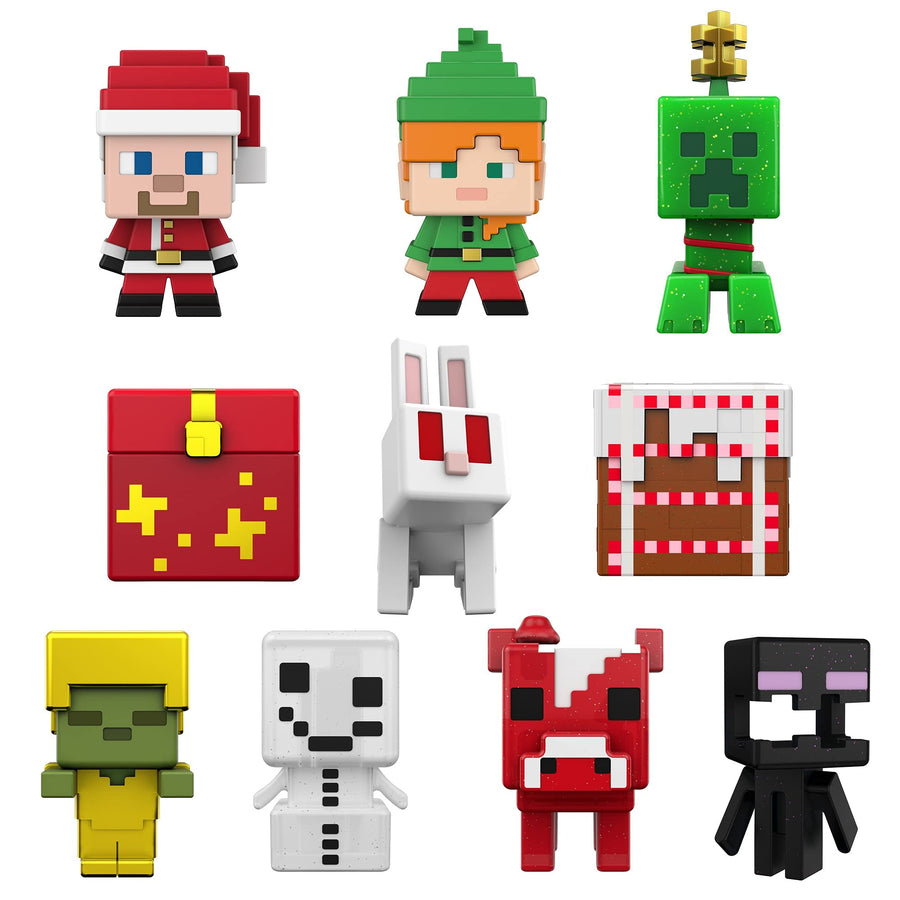 Minecraft Mini Figures 2021 Advent Calendar, One A Day Storytelling Fun with Minecraft Characters and Stickers, Holiday Activity Gift, for Kids Age 6 Years & Older