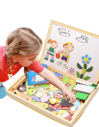 ODDODDY Educational Wooden Toys for Girls Boys Kids Children Toddlers Magnetic Drawing Board Puzzles Games Learning for Age 3 4 5 6 7 8 9 Year Old Gift Idea Birthday Halloween Christmas (kids2)
