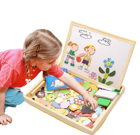 ODDODDY Educational Wooden Toys for Girls Boys Kids Children Toddlers Magnetic Drawing Board Puzzles Games Learning for Age 3 4 5 6 7 8 9 Year Old Gift Idea Birthday Halloween Christmas (kids2)