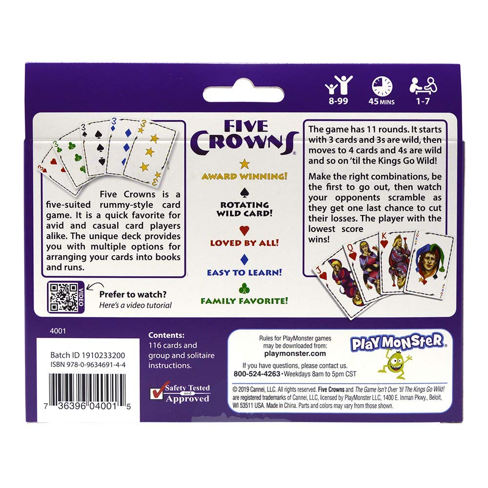 SET Enterprises Five Crowns Card Game Purple