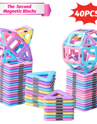 Magnetic Tiles Toys for 3 4 5 6 7 8+ Year Old Boys Girls Upgrade Macaron Castle Magnetic Blocks Building Set for Toddlers STEM Creativity/Educational Toys for Kids Age 3-6 Christmas Birthday Gifts
