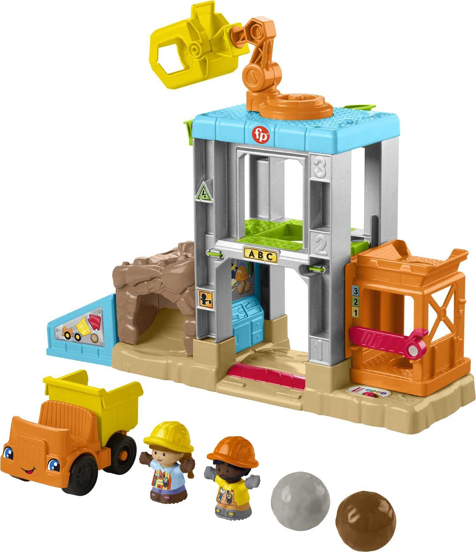 Fisher-Price Little People Load Up ‘n Learn Construction Site, Musical playset with Dump Truck for Toddlers and Preschool Kids Ages 1 ½ to 5 Years