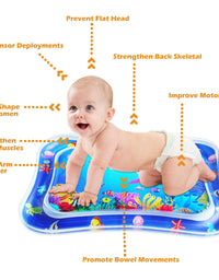 ZMLM Baby Tummy-Time Water Mat: Infant Toy Gift Activity Play Mat Inflatable Sensory Playmat Babies Belly Time Pat Indoor Small Pad for 3 6 9 Month Newborn Boy Girl Toddler Fun Game
