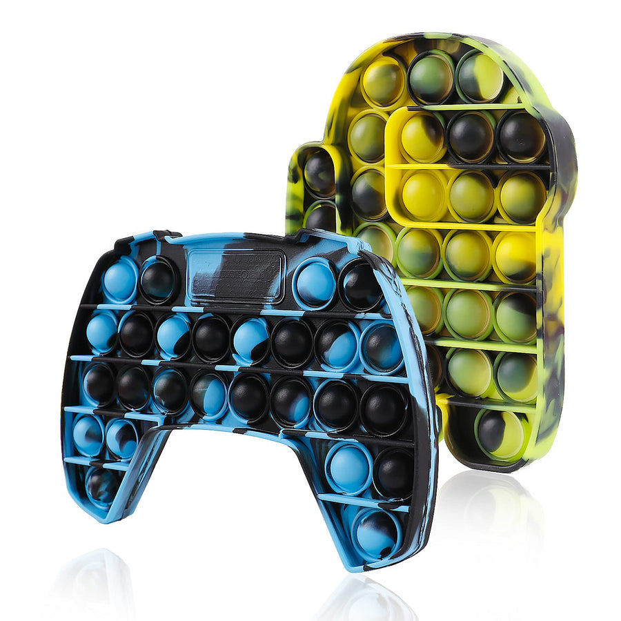 Genovega 2 Packs Bubble Sensory its Push It Fidget Pop Toy, Popper Poop Figetget Pot Po Pops Poppop Popet Popits Tous fidgets Figit Fijet Figut ADHD Tie Dye Green for Kids