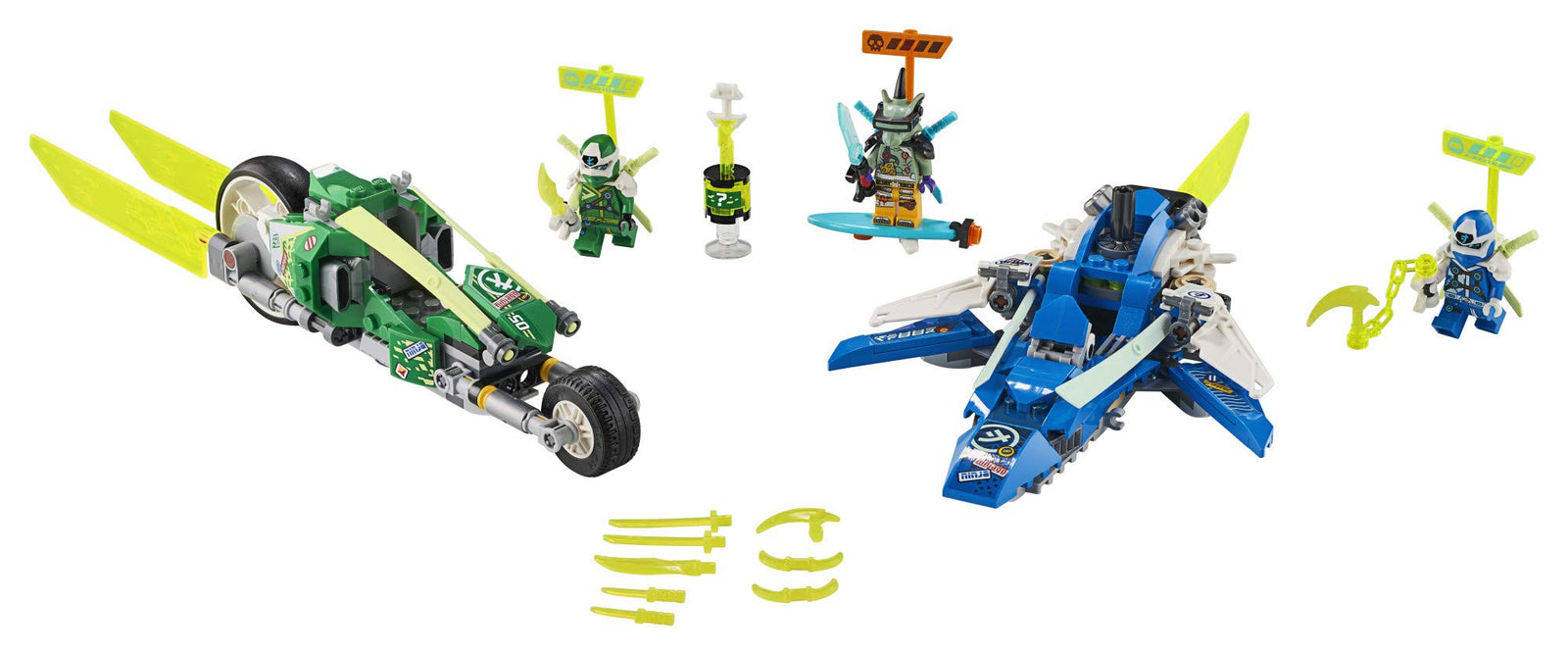 LEGO NINJAGO Jay and Lloyd’s Velocity Racers 71709 Building Kit for Kids and Hot Toys (322 Pieces)