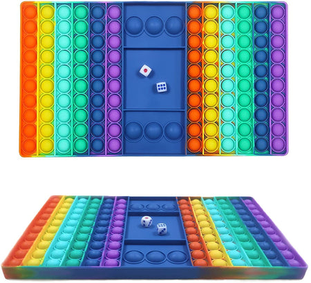 MOORAY Big Size Fidget Toys, Silicone Rainbow Chess Board Push Pop Fidget Toy,Stress Relief Sensory Toys for Autistic Children and Anxiety Adults(Rectangle-a)