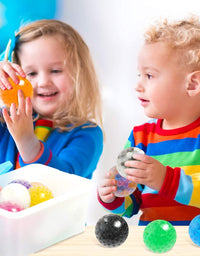 KLT Sensory Stress Ball Set, 12 Pack Stress Relief Fidget Balls for Kids/Adults, Stocking Stuffers, Squishy Balls Fidget Toy, Hand Exercise, Anxiety Relief, Squeeze Toys for Autism (Stress Balls)
