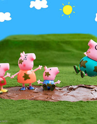 Peppa Pig Muddy Puddles Family 4-Figure Pack - Includes Peppa, George, Mummy & Daddy Pig - Toy Gift for Kids - Ages 3+
